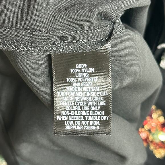 NWOT Worthington Black Multicolor Floral Sequin Semi Sheer Midi Skirt Womens 8 - Picture 9 of 10